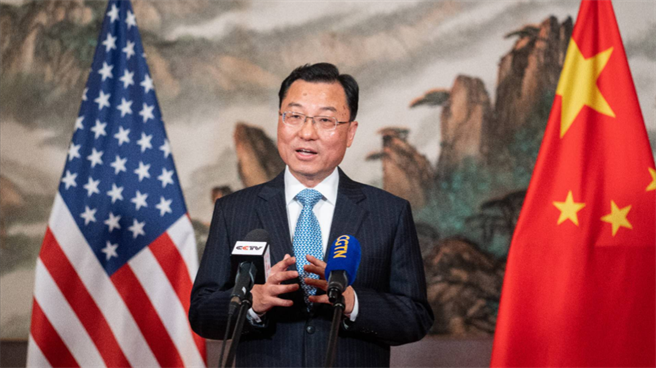 大陆专家指谢锋使美履新讯号明确，陆美高层交往有望推进。（大陆驻美国大使馆）