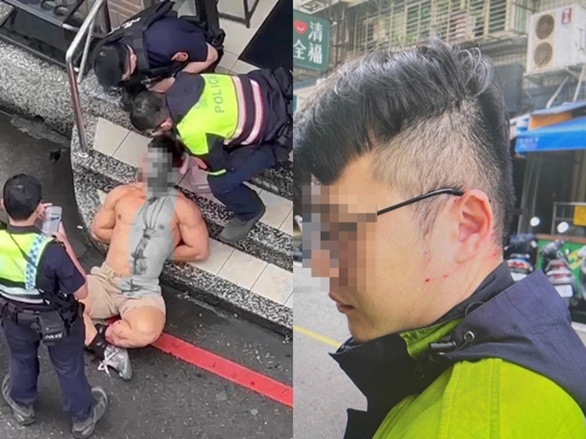 王姓员警自己也受伤，遭质疑执法过当也被惩处，同事为他抱屈。(本报资料照)