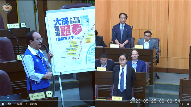 议员李柏坊希望师法新北九份，透过接驳改善大溪交通。(蔡依珍摄)