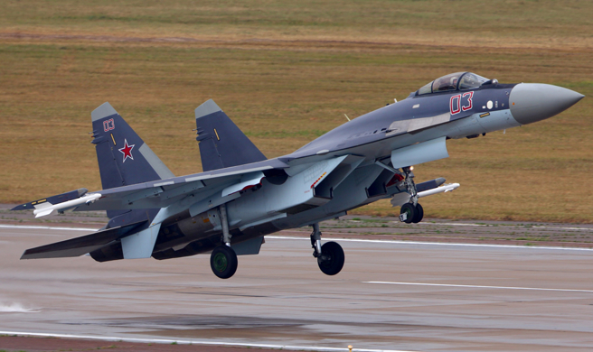 俄罗斯空军苏（Su）-35战机的资料照。（达志影像/Shutterstock）