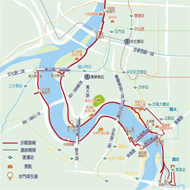 通勤示范路线图。（运研所提供）