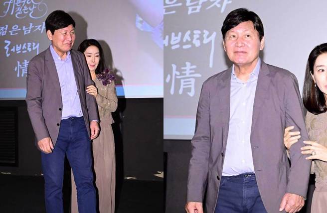 安圣基之前戴假髮出席活动。（图／翻摄自OSEN）