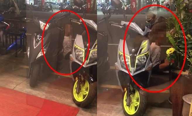 一名网友发现，屏东街头有白衣男子「用手走路」行乞。（图／翻摄画面，刘姓网友授权）