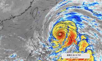 彭啟明PO一圖「瑪娃路徑略偏台灣一點」颱風假機率出爐