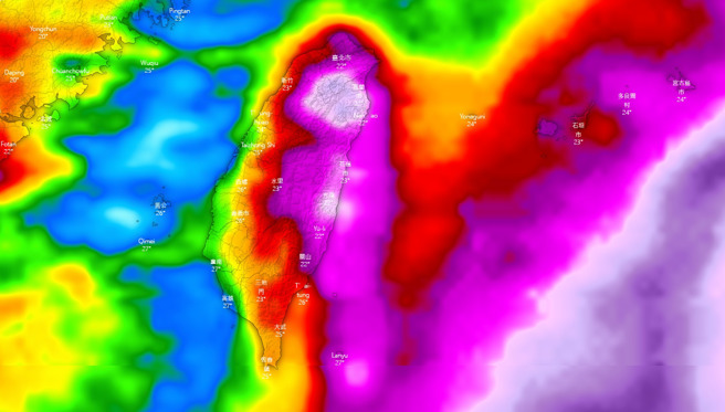 气象粉专分析未来一周雨量分布，受玛娃颱风影响，宜兰雨量最可观。（图／翻摄脸书粉专「台湾颱风论坛｜天气特急」）