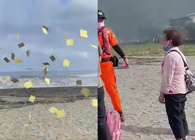 宜兰「情人湾」13岁少女遭浪卷走，阿嬷岸边哭喊「快回来啦」。（图/民眾提供）