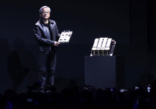 辉达执行长黄仁勋于台北国际电脑展演讲。（图／陈俊吉摄影）