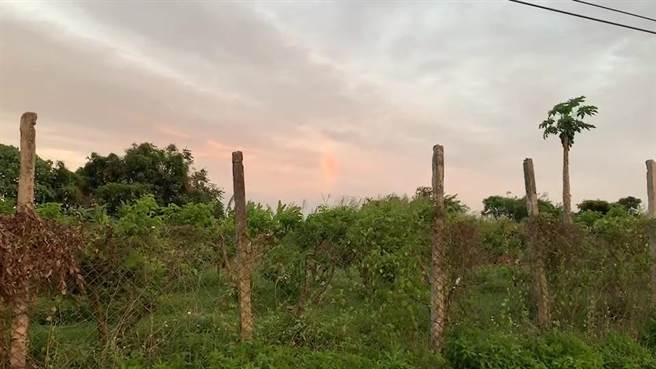 台东昨天傍晚出现七彩云。（民眾提供／蔡旻妤台东传真）