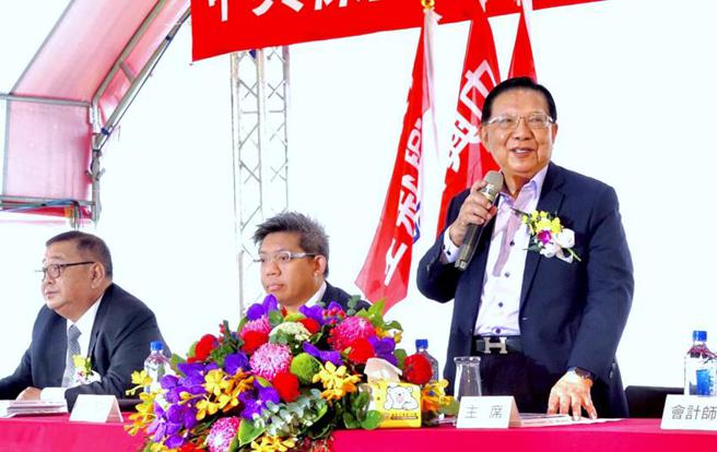 （中保科30日举行股东会，由总裁林孝信主持。图／袁延寿）