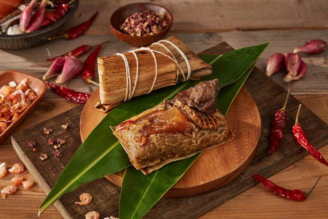 马辣「麻辣牛三宝粽礼盒」椒麻香气四溢，可于网路通路预购，并依优惠而有不同售价。（马辣集团提供）