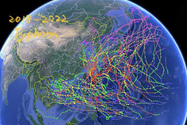 台湾近4年没有颱风中心登陆。(翻摄自彭启明脸书)