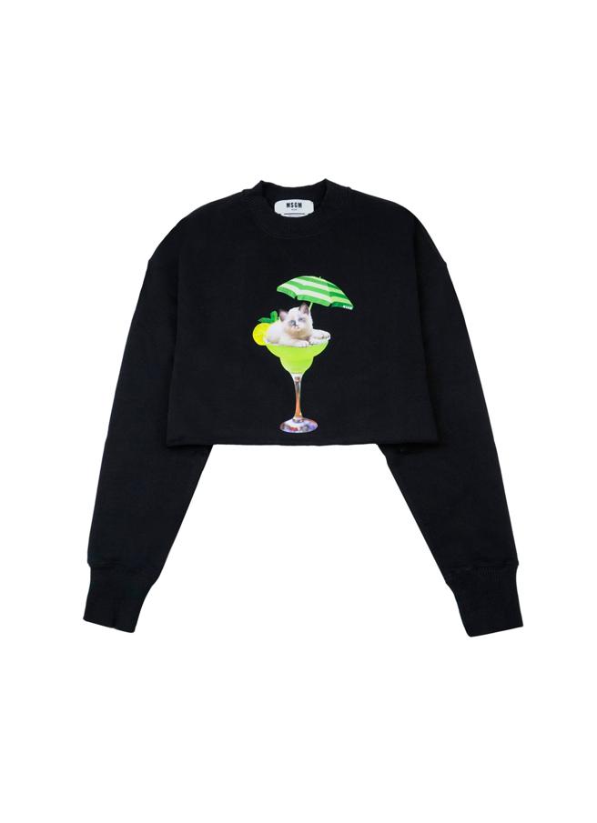 Mojito猫咪印花短版卫衣，1万1800元。（MSGM提供）