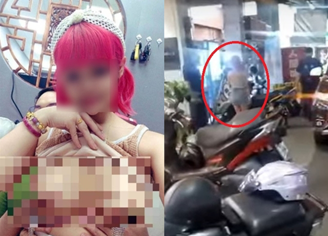 红髮女网红涉妨害风化遭台中警带回，而被带回的画面也曝光了。（民眾提供、翻摄自记者爆料网）