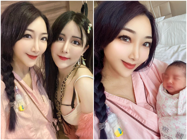 李宓放上与朋友的合照，强调自己素顏，对方才是化全妆。（图／FB@李宓）