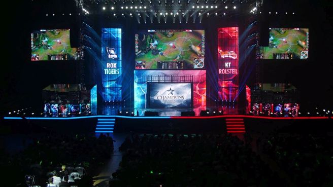 英雄联盟电竞比赛。（美联社资料照）