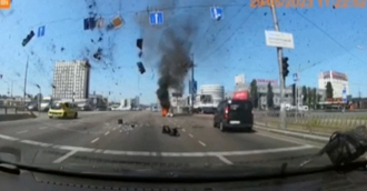 影》愛國者飛彈攔截俄彈雨驚墜車陣 烏克蘭人嚇傻