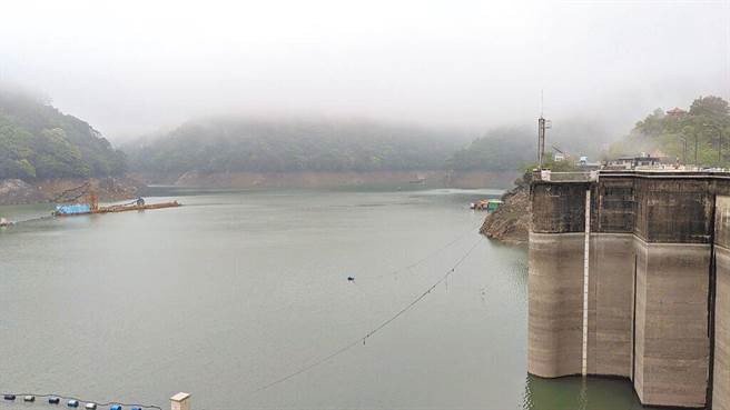 玛娃颱风过境带来降雨，石门水库水位回升。(北水局提供／吕筱蝉桃园传真)