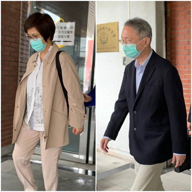 施庭芳、刘沧梧被控内线交易、泄密罪，士林地院1日开庭，两人步出法院并未回应媒体提问。（李文正摄）