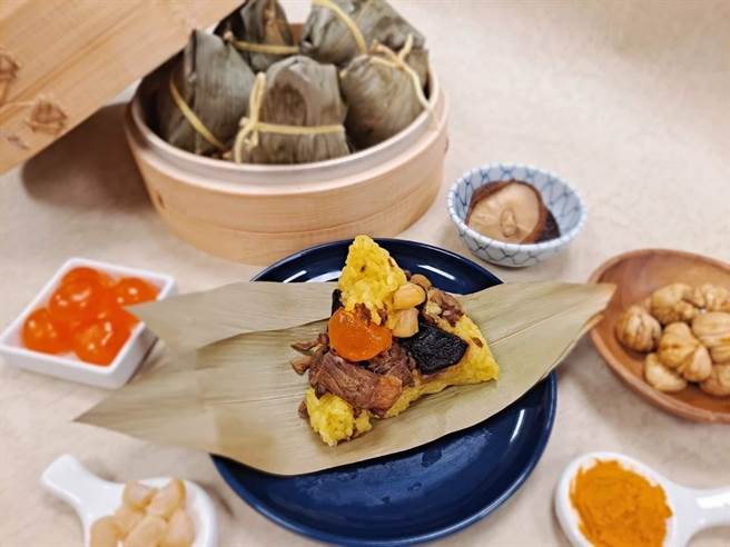 财团法人苗栗县私立幼安教养院的粽子礼盒。（桃竹苗分署提供／蔡明亘桃园传真）