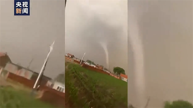 辽寧铁岭开原市金沟子镇1日约下午2点多发生龙卷风，灾情导致10多人受伤送医。（翻摄自大陆央视）