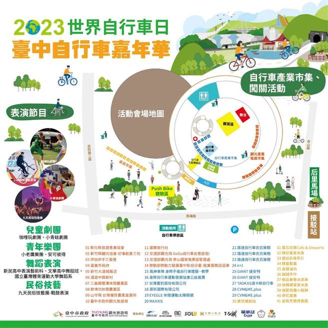 交通部觀光局將於3日在北、中、南同步舉辦活動響應「世界自行車日」，中部場與台中市政府合作，在東勢客家文化園區開幕，市府號召在地產業，邀民眾騎遊東后豐自行車道。（台中市政府提供／潘虹恩台中傳真）