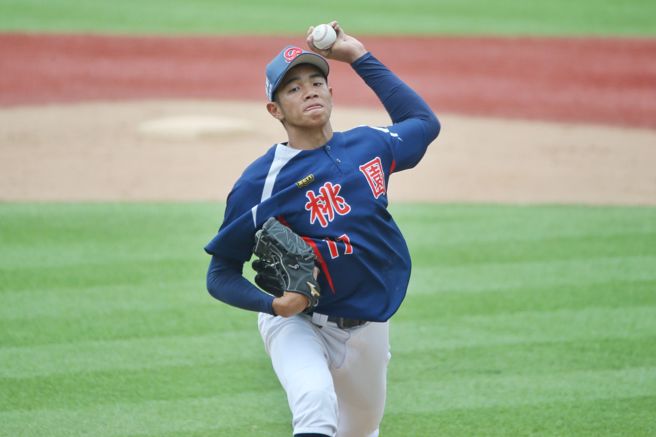 桃园市先发投手林维恩主投4.2局无失分。（杜宜谙摄）