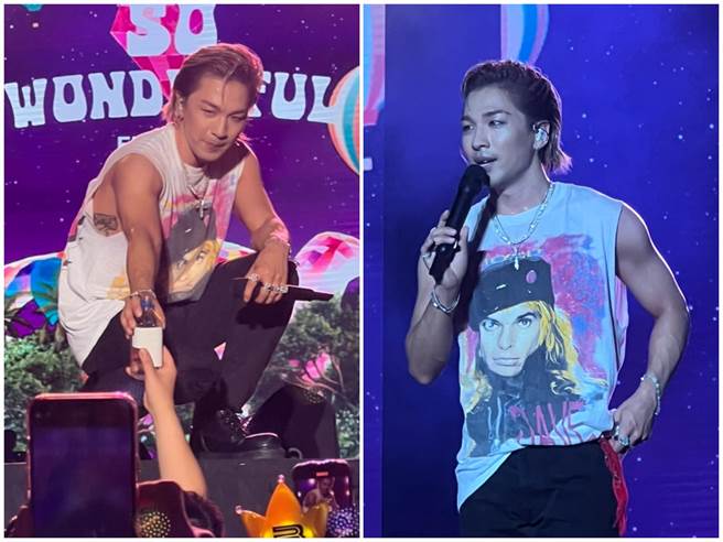 太阳宠粉十足，还递给粉丝自己喝过的水瓶。（读者提供）