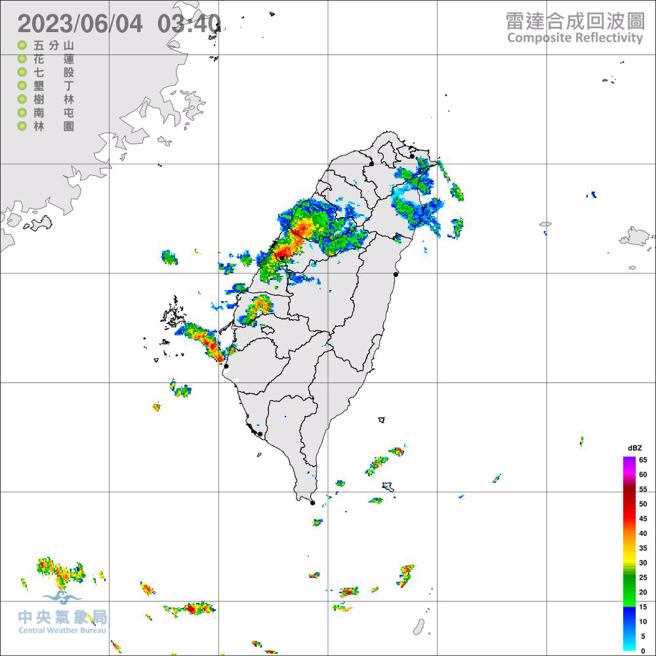 雨弹夜袭！苗栗雨量破百 雨区扩大 六地严防豪大雨。(气象局)