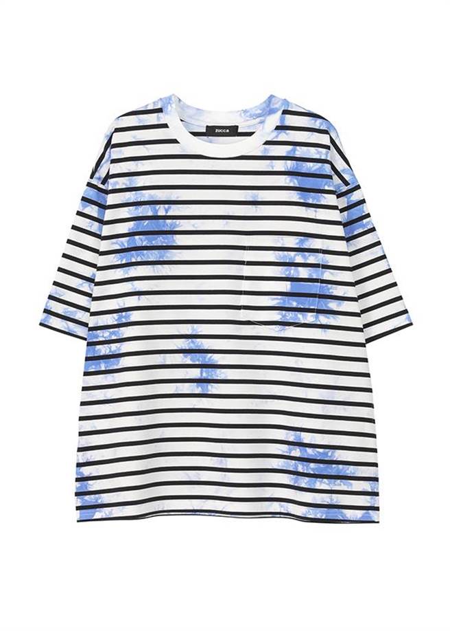 ZUCCa扎染横纹圆领五分袖上衣，1万600元。（ZUCCa提供）