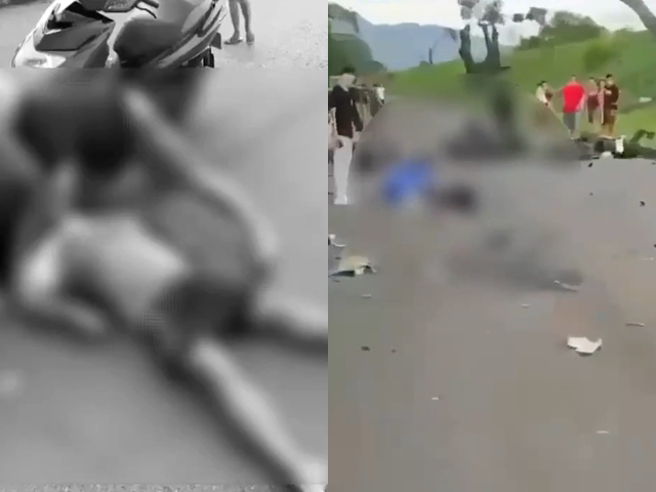 屏东高树乡广福大桥旁的堤防便道前天（4）下午发生数辆机车在试车时发生对撞，造成2死3伤，死者为19岁、43岁男子。（翻摄自记者爆料网）