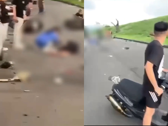 屏东高树乡广福大桥旁的堤防便道前天（4）下午发生数辆机车在试车时发生对撞，造成2死3伤，死者为19岁、43岁男子。（翻摄自记者爆料网）