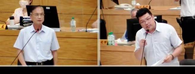 嘉义县议员何子凡今针对女警遭偷拍案质询嘉县警察局长林宏儒。（截取自嘉县议会直播影音∕吕妍庭嘉义传真）