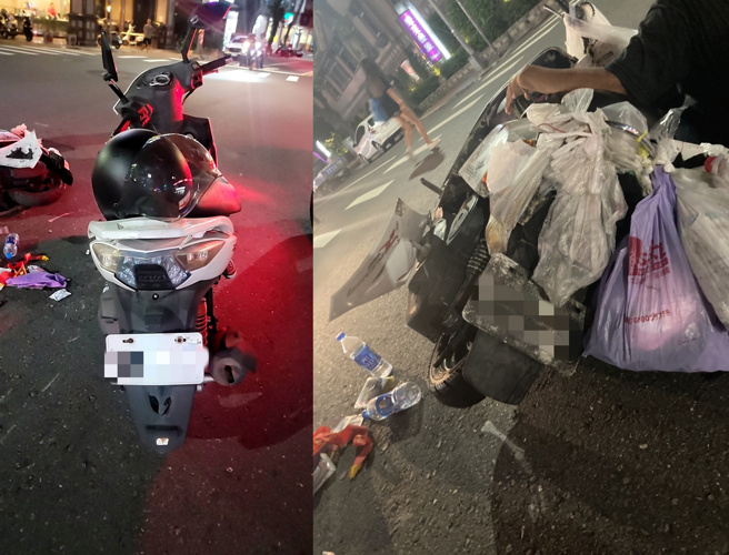 高雄市鼓山区文信路与南屏路口发生一起机车碰撞车祸。（翻摄画面）