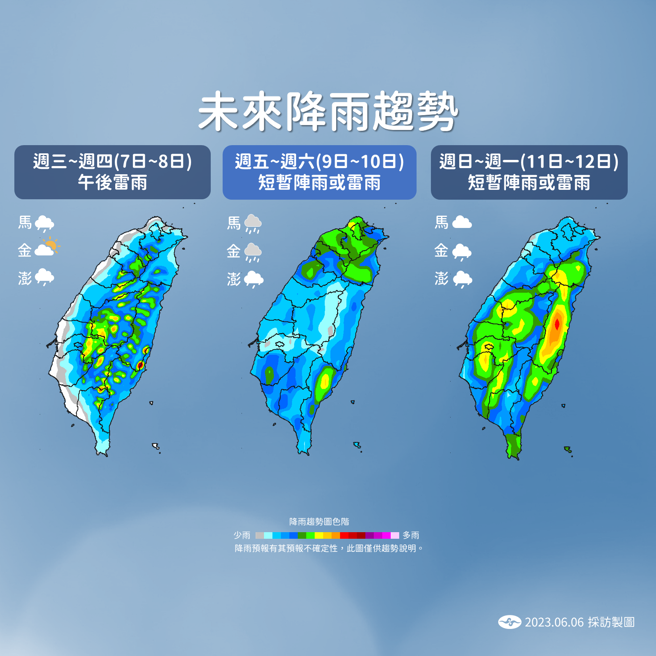 气象局预测天气趋势。（气象局提供）