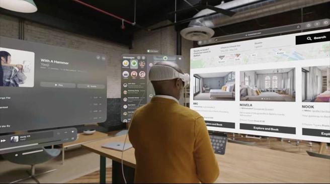 电影里隔空徒手移动页面进行工作不再是想像。（截自APPLE YouTube影片）