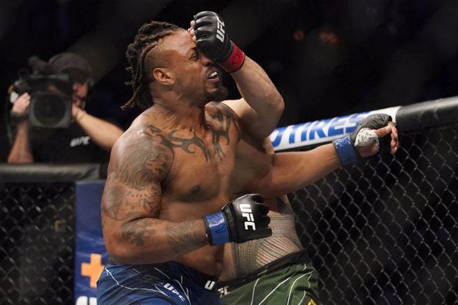 哈迪在UFC比赛被打。（美联社资料照）