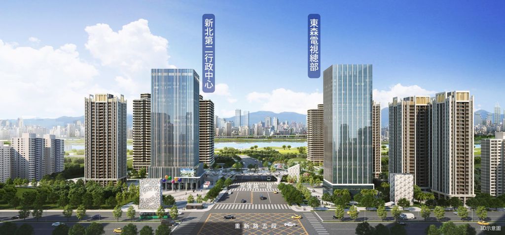 三重新市政特區相較漲幅已飽和的新板特區與台北市中心，更保值且享補漲空間。（圖/甲山林提供）
