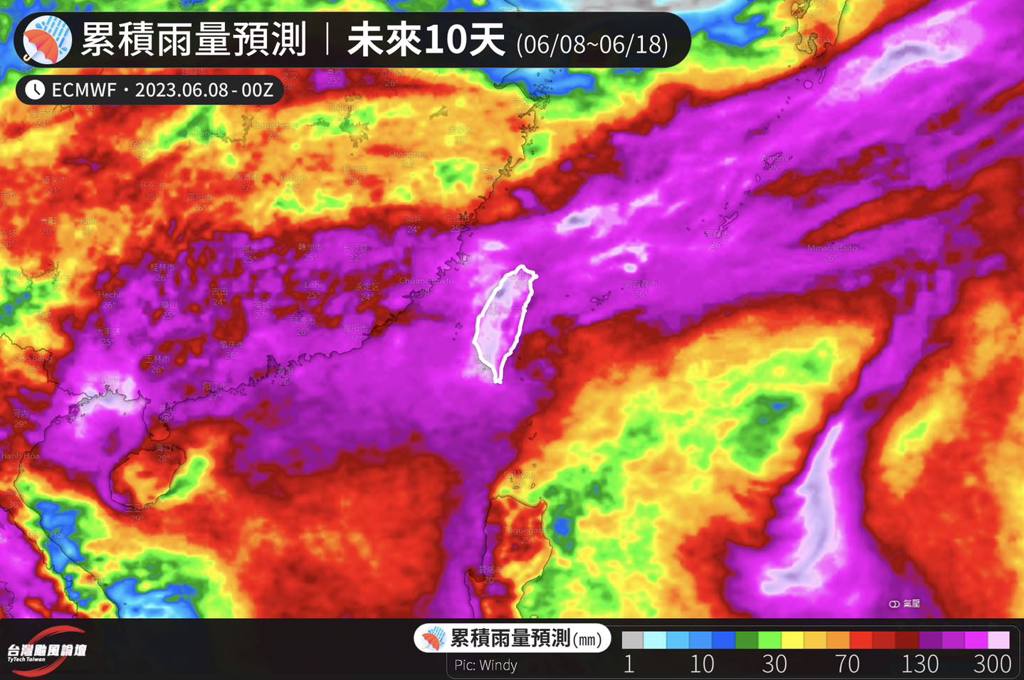 梅雨要來了！專家曬「帶狀紫紅色」雨量爆多 揭首波影響