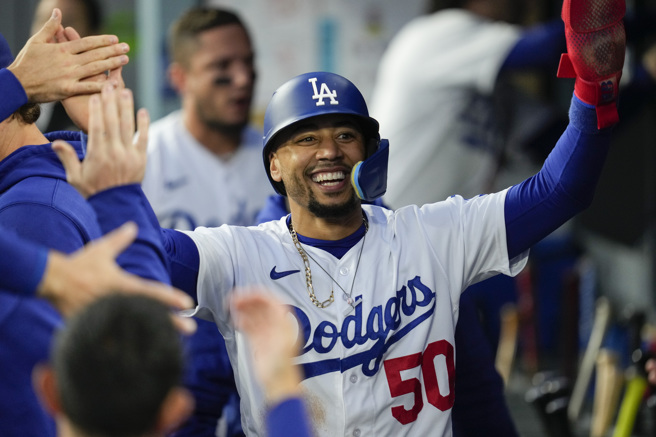 贝兹现效力洛杉矶道奇。（美联社）
