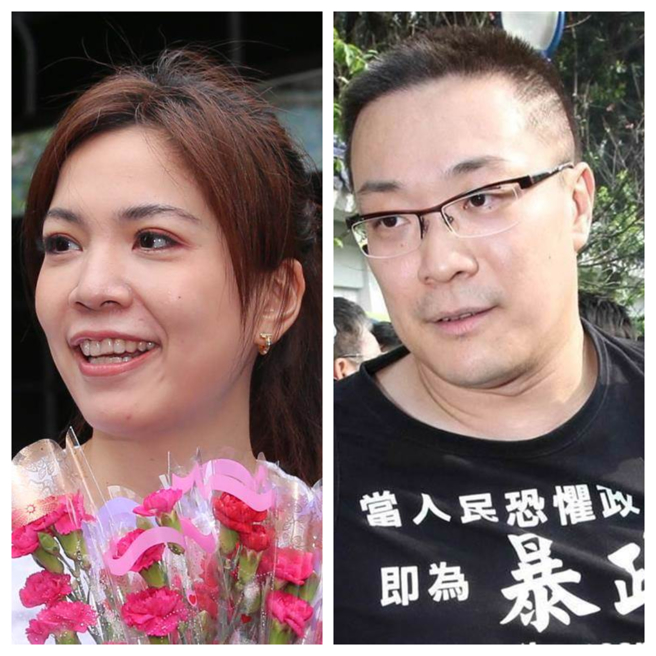 国民党台北市议员锺沛君(左)自爆遭名嘴朱学恒(右)强吻性骚。（资料照片）