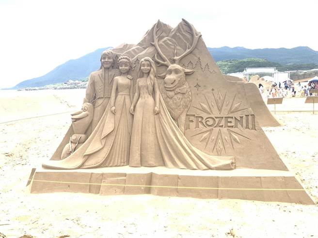 ▲「冰雪奇缘2」沙雕。（徐佑升摄）