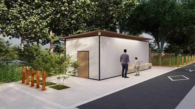 嘉义市「嘉油铁马道」升级计画新设公厕模拟示意图。（嘉义市政府提供／廖素慧嘉市传真）