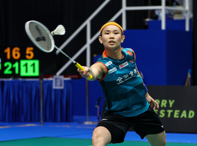 戴资颖在新加坡公开赛女单8强轻取中国大陆何冰娇。（Badminton Photo提供）