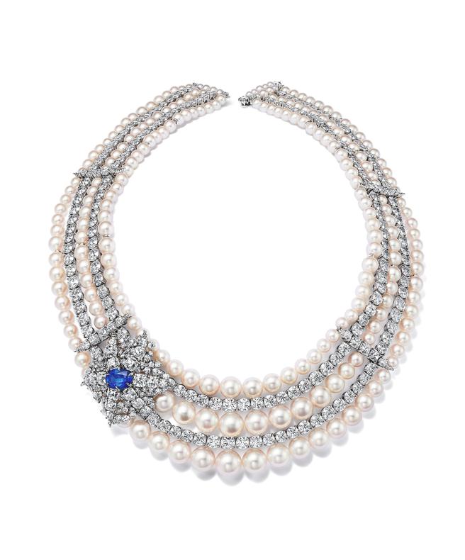 TIFFANY全新Blue Book系列珠宝，以海星灵感创作的珍珠项鍊重现海洋生态的壮丽美景。（Tiffany & Co.提供）