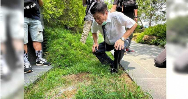 中山医学大学法医系主任高大成实地勘查赖男被发现陈尸处。（图／报系资料照）