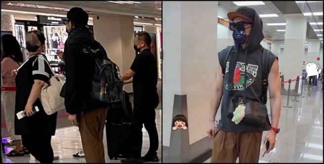 汪东城上机前穿外套围着围巾，落地后才把外套脱掉。（图／读者提供、翻摄汪东城IG）