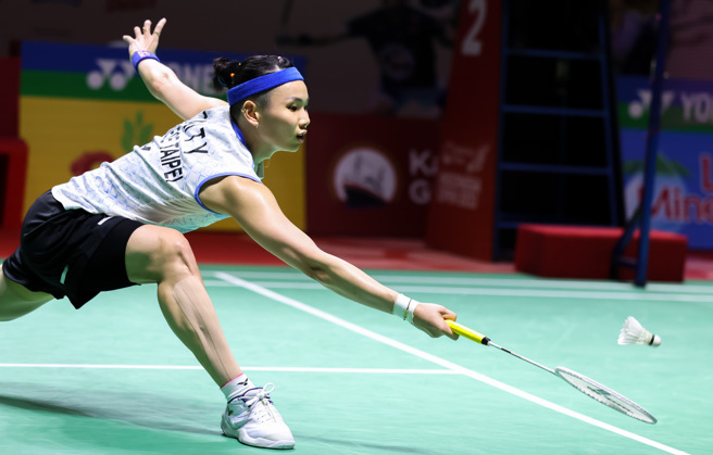 戴資穎在2023印尼羽球公開賽女單輪直落二獲勝。（Badminton Photo提供）