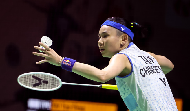 戴資穎在2023印尼羽球公開賽女單輪直落二獲勝。（Badminton Photo提供）