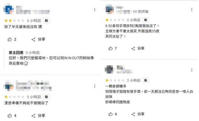 没吃到汉堡的饕客怒衝「Osteria by Angie」的Google评论区留负评。（图／翻摄自Google Map）
