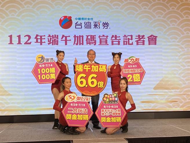 台彩端午節加碼活動開始，今晚加開的100萬元獎項中，開出12組，總中獎注數為13注，全台各地也誕生4名頭獎幸運兒，每注頭獎彩金為0.53億元。(資料照)